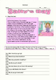 English Worksheet: DAILY ROUTINE