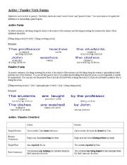 English Worksheet: Active and Passive