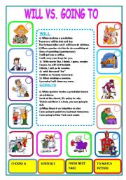 English Worksheet: will vs. going to