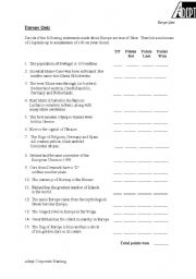 English worksheet: Quiz on Europe