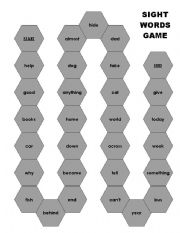 English Worksheet: Sight Word Game 9