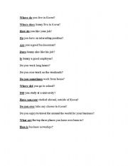 English Worksheet: Questions using do, how, etc
