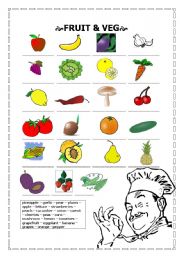 English Worksheet: fruit and veg