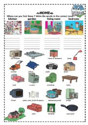 English Worksheet: home