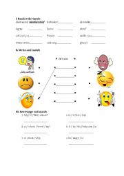 English worksheet: feelings and possessives