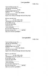 English Worksheet: Love Paradise