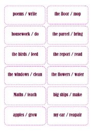 Passive voice game - 36 cards + dice