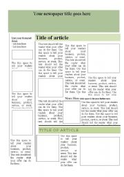 Blank News Article Template from www.eslprintables.com