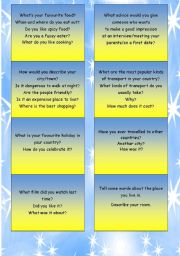 Speaking cards for examination/ speaking activity