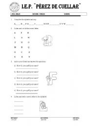 English Worksheet: abecedario