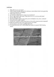 English worksheet: Addictions- conversation topics