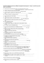 English Worksheet: Rewrite exercises