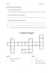 English Worksheet: WORKSHEET OF FOOD (YEAR 5)