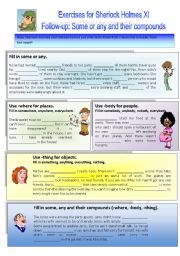 Sherlock Holmes case XI Follow-up: Exercises on some or any and their compounds