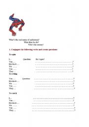 English worksheet: Spidermann Music worksheet
