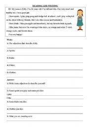 English Worksheet: Reading and writing