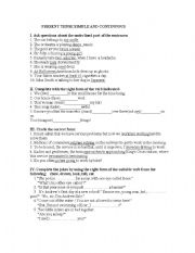 English worksheet: Present simple and continous