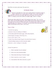 English Worksheet: An Easter Story