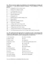 English Worksheet: socio-cultural aspect of communication