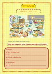 English Worksheet: Past Continuous