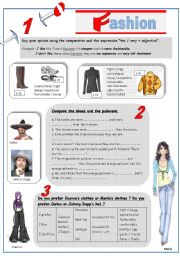 CLOTHES COMPARISON (fashion show debate : what model do you prefer ?) *Key answers  fully editable*