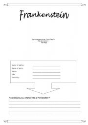 English worksheet: Frankenstein