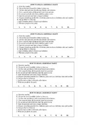 English Worksheet: Sequence Words