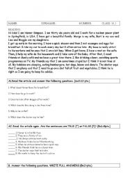 English Worksheet: exam