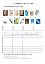English Worksheet: Accidents and Emergencies