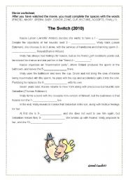 English worksheet: The Switch - Movie Worksheet
