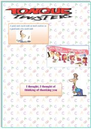 English Worksheet: tongue twisters