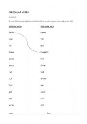 English worksheet: Irregular Verbs