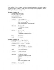 English Worksheet: Preschool-Peer Assisted Learning Strategies, Lesson Plan