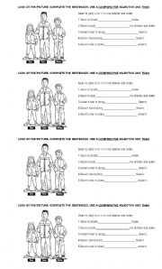 English Worksheet: comparatives and superlatives