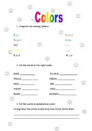 English worksheet: Colors