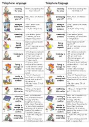 English Worksheet: Telephone language - simple version