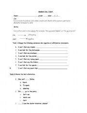 English worksheet: Can / Cant