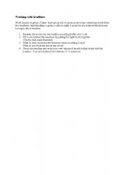 English worksheet: Headlines