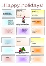 English Worksheet: Discussion activity - Happy holidays 1