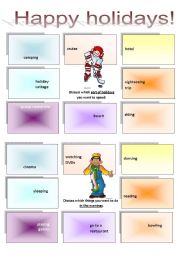 English Worksheet: Discussion activity - Happy holidays 2