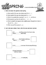 English Worksheet: Spring webquest