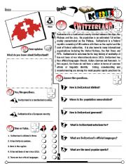 English Worksheet: RC Series_Level 01_Country Edition 08 Switzerland (Fully Editable + Key)