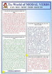 English Worksheet: The World of Modal Verbs