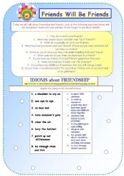 English Worksheet: Friends Will Be Friends!