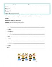 English worksheet: there is and there are