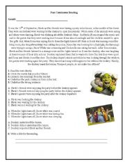 English Worksheet: PAST CONTINUOUS READING