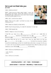 English Worksheet: Hes Just Not That Into You (Text Messages)