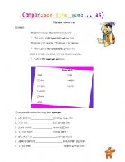 English worksheet: Comparative Degree (the same .. as)