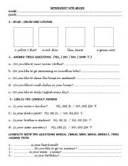 English worksheet: worksheet