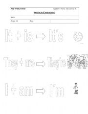 English worksheet: Contractions